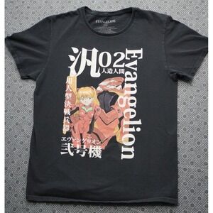 Evangelion Asuka Langley Unit 02 Anime T-Shirt Mens Medium Black Official Khara